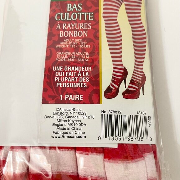 Amscan Adult Candy Stripe Stockings One Size Fits Most Halloween - Picture 8 of 11